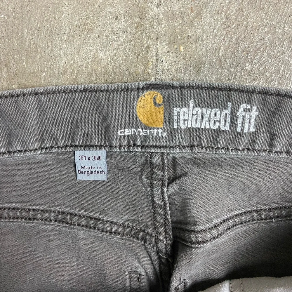 Carhartt Rigby Canvas Pants Size 31x34 Brown Relaxed Fit Work Wear 102517 909
